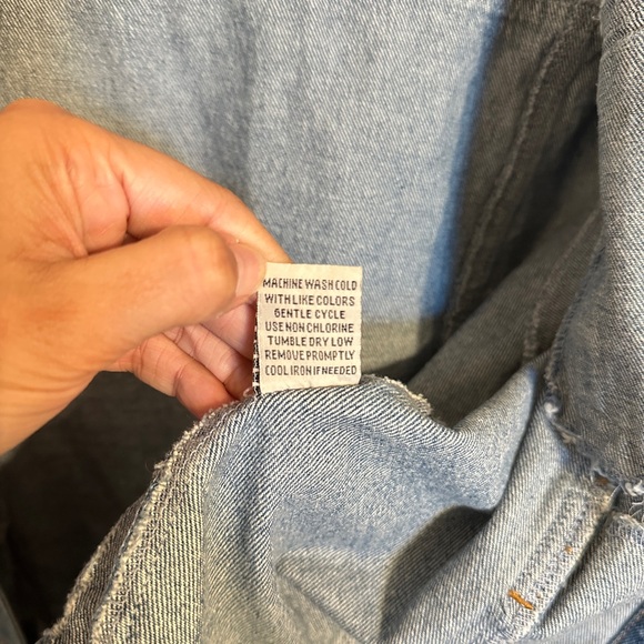 Angel Kiss Jean Jacket w Decorative Patches, Blue, Red & White, Sz Large - Picture 6 of 6